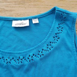 Avenue Womens Plus Size 14/16 Cobalt Blue Tank Top Shirt